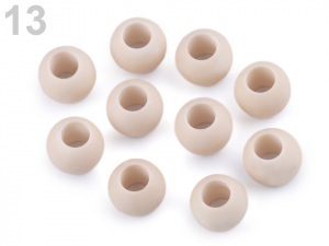 Plastové korálky matné s velkým průvlekem 11x14 mm