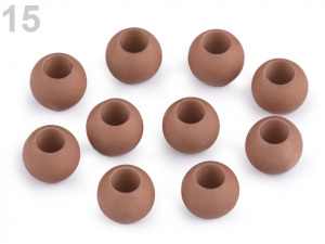 Plastové korálky matné s velkým průvlekem 11x14 mm