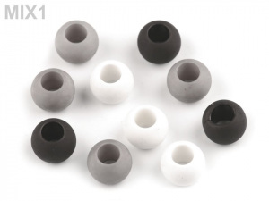 Plastové korálky matné s velkým průvlekem 10x12 mm