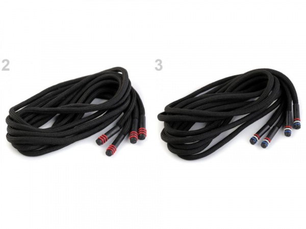 Oděvní šňůra s koncovkami do kapucí, vhodná i pro roušky, délka 130 cm