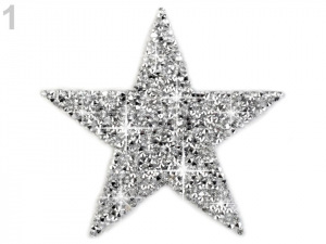 Nažehlovací hvězda s kamínky velká