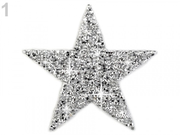 Nažehlovací hvězda s kamínky velká