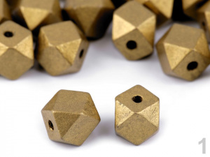 Dřevěné korálky metalické