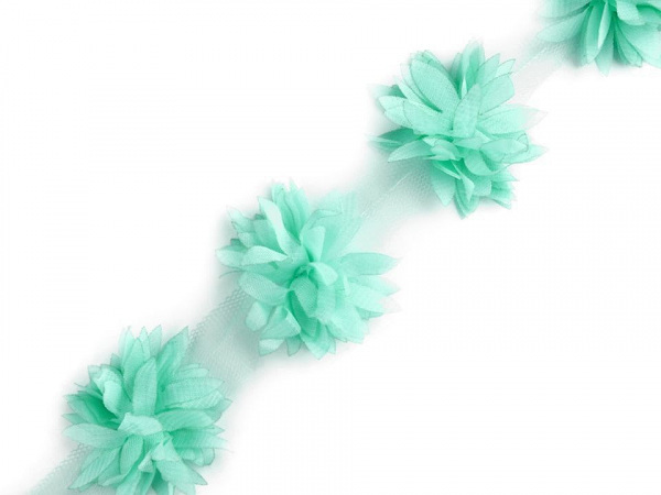 Prýmek květ na tylu šíře 60 mm