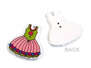 Dřevěný dekorační knoflík šaty, deštník