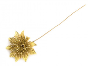 Vánoční květ na drátku s glitry
