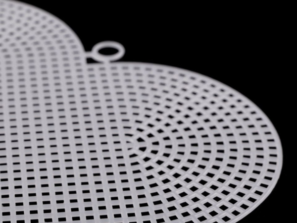 Plastová kanava / mřížka vyšívací srdce, čtverec