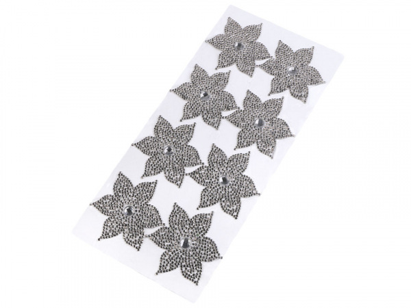 Nažehlovací květ s kamínky Ø62 mm