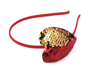 Čelenka do vlasů s flitrovým srdcem