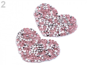 Nažehlovací srdce s kamínky