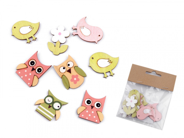 Samolepicí dekorace ptáček, květina, sova