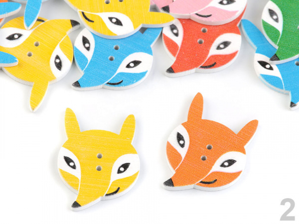 Dřevěný dekorační knoflík zvířátka