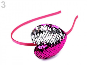 Čelenka do vlasů s flitrovým srdcem