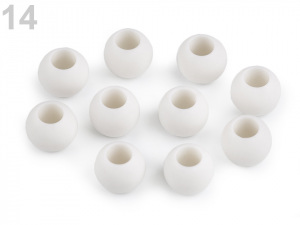 Plastové korálky matné s velkým průvlekem 11x14 mm