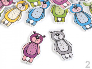 Dřevěný dekorační knoflík opice, medvídek