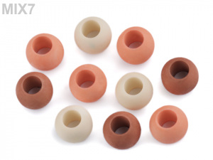 Plastové korálky matné s velkým průvlekem 11x14 mm