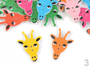 Dřevěný dekorační knoflík zvířátka