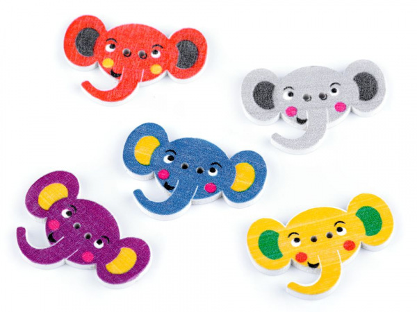 Dřevěný dekorační knoflík zvířátka