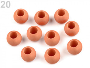 Plastové korálky matné s velkým průvlekem 10x12 mm