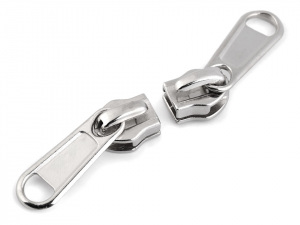 Jezdec ke spirálovým zipům 10 mm se stříbrnými zoubky