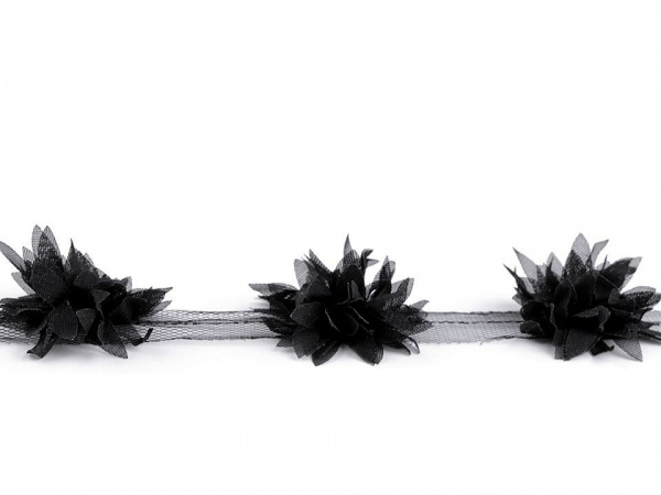 Prýmek květ na tylu šíře 60 mm