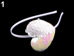 Čelenka do vlasů s flitrovým srdcem