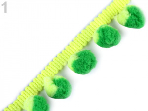 Prýmek šíře 25 mm s barevnými bambulkami Ø13 mm