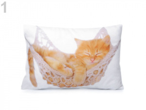 Malý dekorační polštář s výplní - kočka, pes 20x30 cm