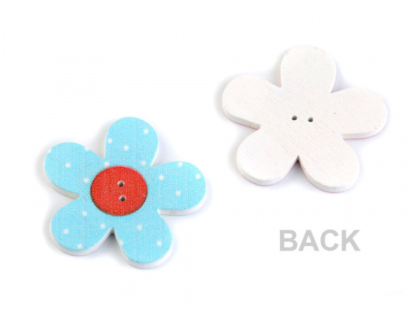 Dřevěný dekorační knoflík květ