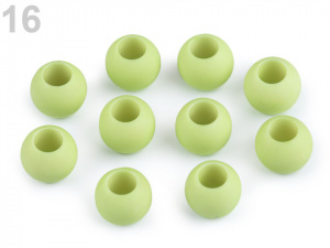 Plastové korálky matné s velkým průvlekem 11x14 mm