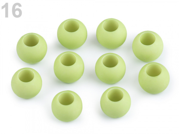 Plastové korálky matné s velkým průvlekem 11x14 mm