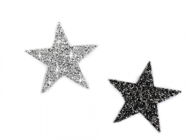 Nažehlovací hvězda s kamínky velká