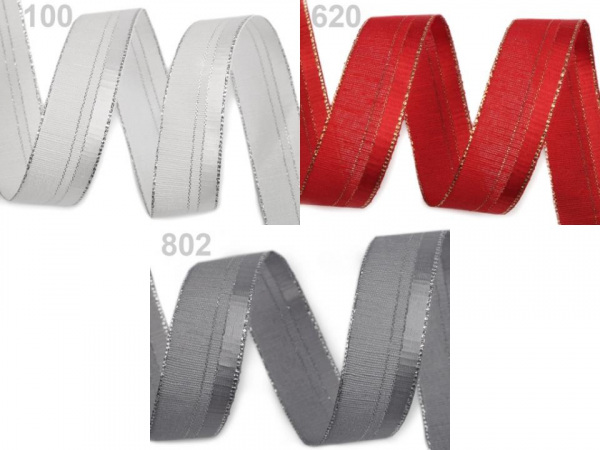 Stuha s lurexem šíře 24 mm