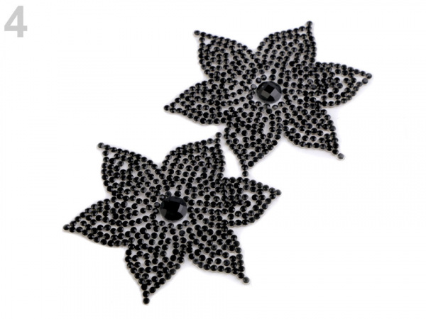 Nažehlovací květ s kamínky Ø62 mm