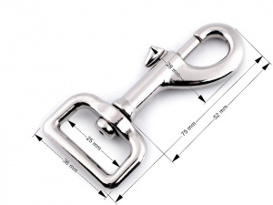 Mohutná kovová karabina s obrtlíkem průvlek 25 mm