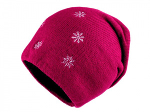 Dívčí zimní čepice s vločkami, svěšená