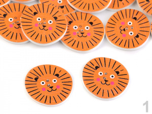 Dřevěný dekorační knoflík zvířátka