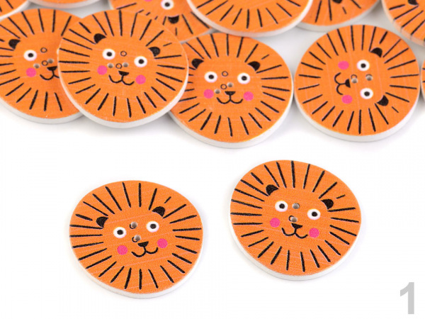 Dřevěný dekorační knoflík zvířátka