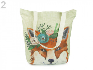 Textilní taška liška, mýval, slon, jednorožec, květy 35x35 cm