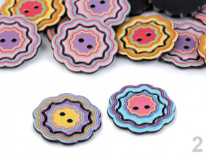 Knoflík duha - srdce, květ, kruh