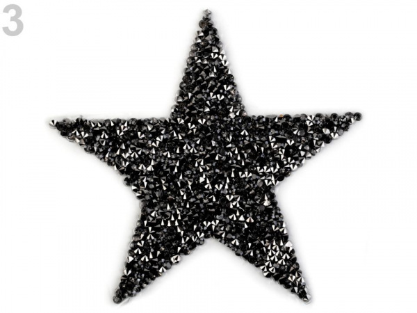 Nažehlovací hvězda s kamínky velká