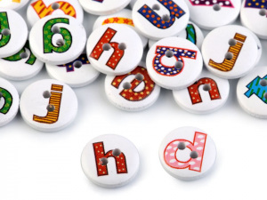 Dřevěný dekorační knoflík písmena