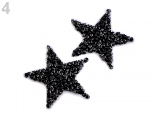 Nažehlovací hvězda s kamínky malá