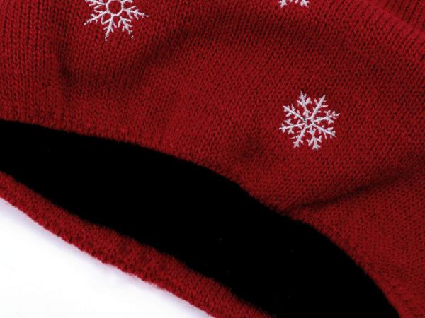 Dívčí zimní čepice s vločkami, svěšená