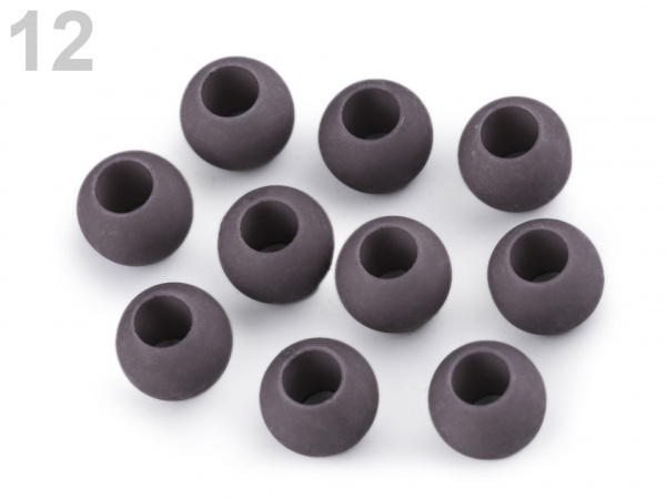 Plastové korálky matné s velkým průvlekem 11x14 mm