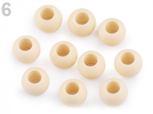 Plastové korálky matné s velkým průvlekem 11x14 mm