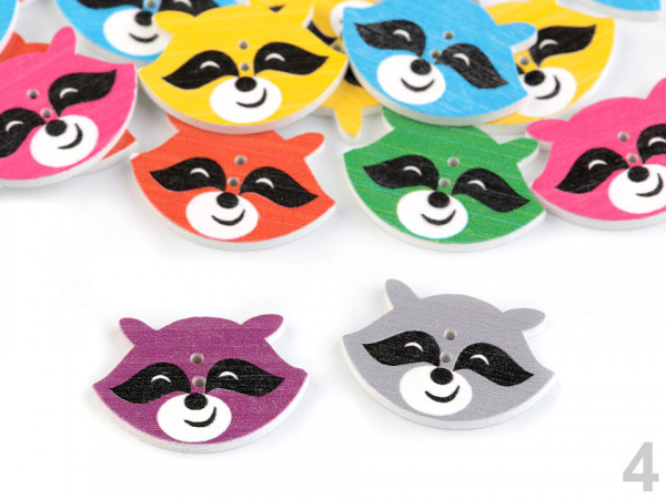 Dřevěný dekorační knoflík zvířátka