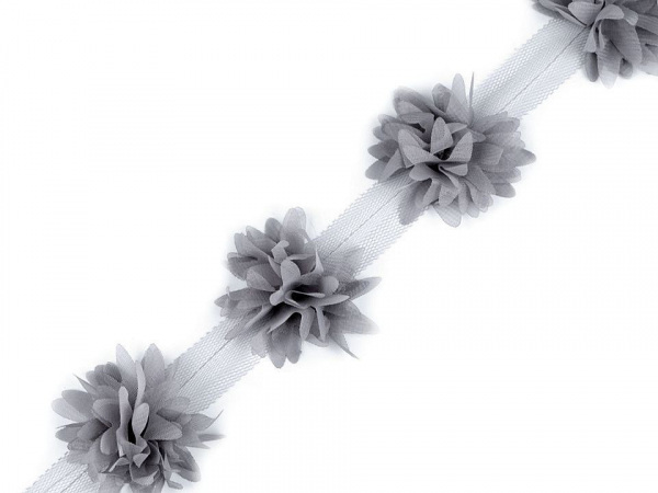 Prýmek květ na tylu šíře 60 mm