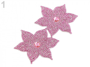 Nažehlovací květ s kamínky Ø62 mm