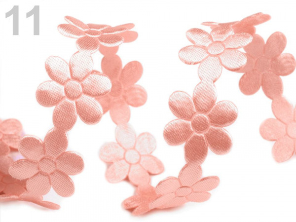 Saténový prýmek šíře 20 mm květ